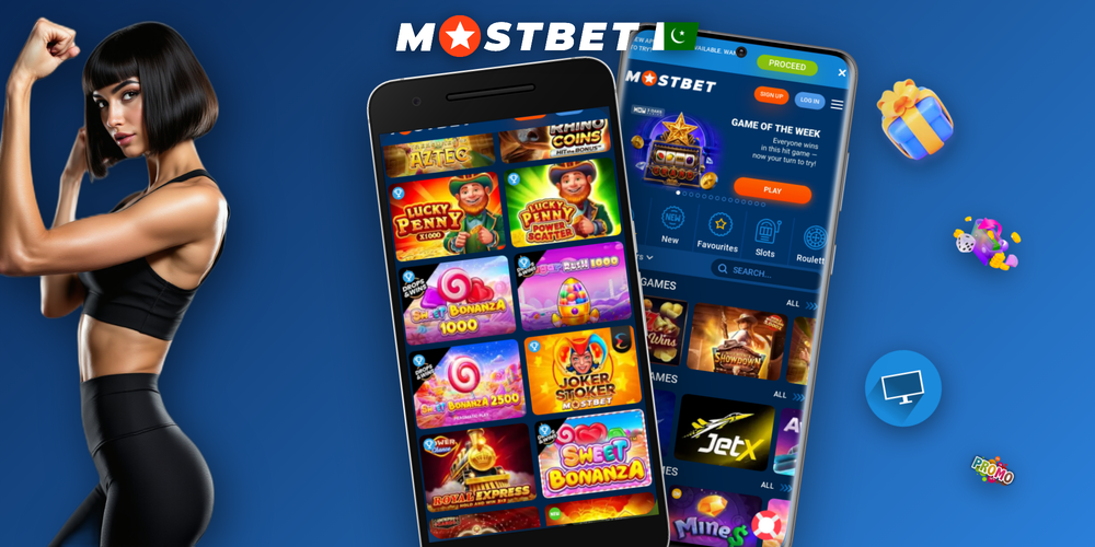 Mostbet casino bonus promo cards showing free spins cashback and VIP crown on dark background