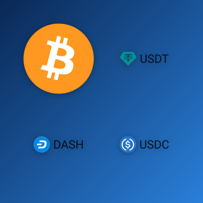 Bitcoin Ethereum and USDT coin icons beside QR code for Mostbet crypto deposit