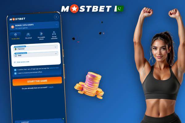 Mostbet new account registration form with promo code field highlighted for welcome bonus