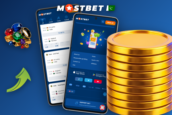 Mostbet sportsbook betting odds tiles over cricket bat and football on dark background